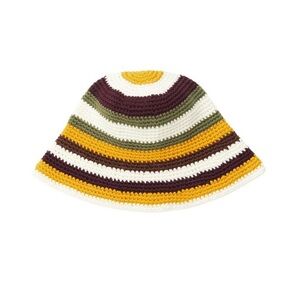 Zara STRIPED CROCHETED BUCKET HAT. Ocher. Size S. New with Tags.